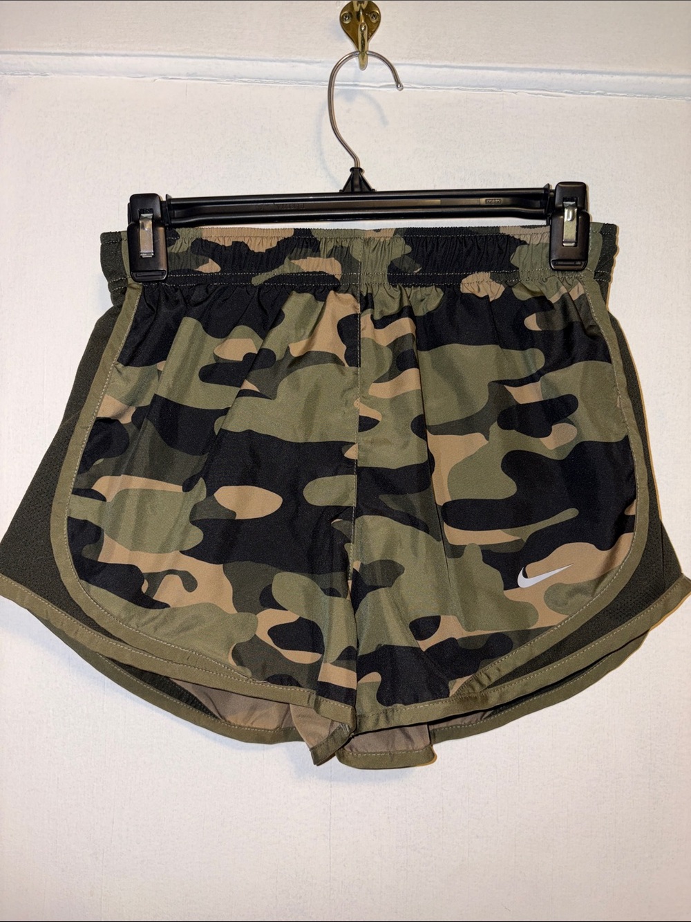 Nike Women’s Camo Athletic Shorts - Olive, Black, Tan